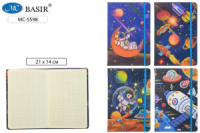 Блокнот А5 7БЦ  80л "Космос" клетка, на резинке