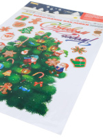 Витражная наклейка 30*40см  "Рождественская  Елка"