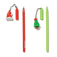 Ручка шариковая "Новый год" синяя, маслян.осн., с брелоком