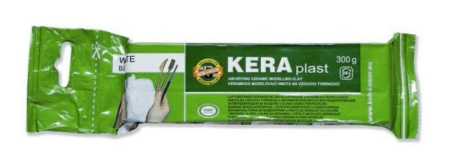 Глина для лепки KERAPLAST, белая 300гр. в блистере