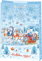 Пакет подар. бум. новогодн. 22*31см "Тройка" ламин.