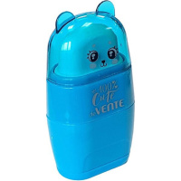 Точилка и ластик 2 в 1 пласт.с контейнером  2 отв.,100% Cute