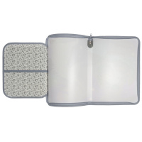 Папка д/труда А4 (325*230*25) 1отд. молния вокруг, пластик "Нежные перья"