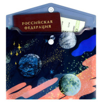 Конверт на кнопке  с рисунком 170*140мм, Космос