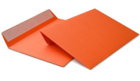 Конверт 114*162мм оранжевый, силик.лента