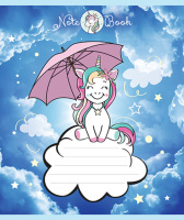 Тетрадь А5 12л лин. ПЗБМ "Единорожки" блестки, белизна 100%