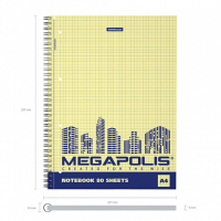 Тетрадь А4  80л кл. гребень "MEGAPOLIS  Yellow Concept" желтый внутрен.блок, перфорация, микроперфор