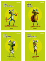 Блокнот А6  40л гребень "Жабка" клетка