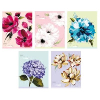 Тетрадь А5  96л кл. Hatber "Красочные лепестки" тисн., 5диз.в блоке