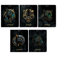 Тетрадь А5 48л ЛИН. Полиграф Принт " Дикие кошки" УФ-лак, белизна 100%