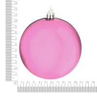 Ёлочный шар 10 см Розовый, пластик
