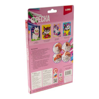 Аппликация из песка "Белочка с цветком" А5 4+