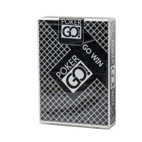 Карты игральные 54шт,  "PokerGo" black, пластик, poker size index jumbo, 63*88 мм