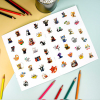 Раскраска "Раскраски с наклейками. Коты" А5 16стр.