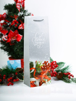 Пакет подар. бум. новогодн. 12*36*8см(под бутылку) 157 гр/м "Чудесный Новый Год