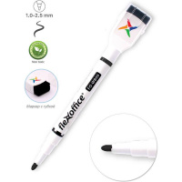 Маркер для белой доски 1,5мм.  черный, с губкой