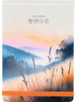 Скетчбук А5  80л., 7БЦ 100гр/м2 "Пейзажная живопись" резинка