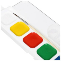 Акварельные краски  6цв. Классика, медовые, с кистью, пласт.упак.