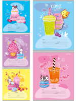 Тетрадь А5 18л кл. Проф-Пресс "Сладости и напитки" 5 диз.в спайке, белизна 100%