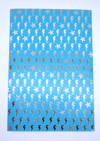 Картон цв. А4  4цв.  4л. мелов. с тисн.фольгой, одностор., пл. 190 гр/м2 "Морская тема", в папке