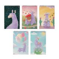 Блокнот А5  40л гребень "Лавандовые ламы" клетка