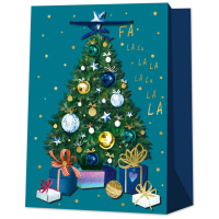 Пакет подар. бум. новогодн. 31*42*12 см 210 гр/м2 "Новогодний" микс дизайнов