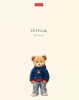 Тетрадь А5 48л кл. Hatber "Модные мишки" 5 диз.в спайке, софт-тач