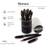 Ручка "Monaco. Черная" шарик., 0,5мм, синие чернила**