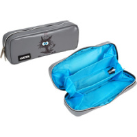 Пенал-косметичка (210*90*50) молния, кожзам "Я ОК", 3 отд., темно-серый