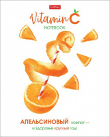 Тетрадь А5 48л кл. Hatber "Vitamin C" выб.лак., 5 диз.в блоке, белизна 98%