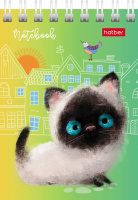 Блокнот А7  40л гребень "Кошарики" клетка