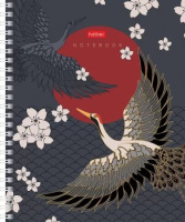 Тетрадь А5  96л кл. гребень Hatber "Символы Азии" мат.лам., 3D фольга, 3Dлак