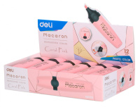 Текстовыделитель "Deli Macaron" 1-5мм розовый пастельный, плоский. корп.