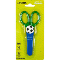 Ножницы детские "deVENTE. Champions. Football"  13,5см, пластик.кольца , защит.футл,блистер