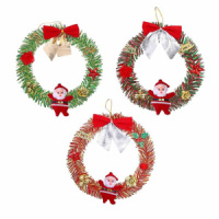 Венок 17см, мишура, фигурка Деда Мороза