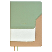 Ежедневник недат. А5 160л., кож.зам., тв.пер. "Лайка оливковый" ляссе