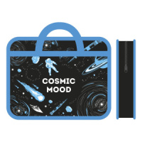 Папка А4 (330*260*75) с ручками, молния, пластик "Галактика"