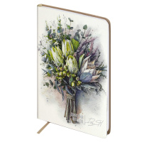 Записная книжка А6  96л. кожзам, мягк.пер. "#Дмитрий Швецов. Букет с протеей" тисн.фольгой, ляссе