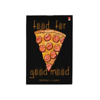 Блокнот А6  40л скоба "Food in black" клетка, ассорти