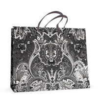 Пакет подар. бумажн. 32*26*13см, 210гр/м Кашемир, мат.лам., фольга