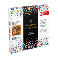 Мозаика алмазная по номерам на холсте 20*20см "Веселый сурикат" с подрамником