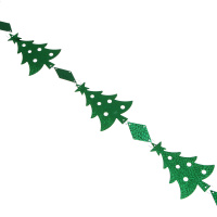 Декоративная фольгированная гирлянда 110см "Елки" ассорти