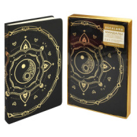 Ежедневник недат. А5 124л., кож.зам., тв.пер. "Софт-тач Мандалы черный" ляссе, в подароч. коробке