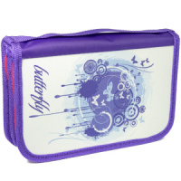 Пенал 2 отд. с откидной пл. (190х120) Акварельные бабочки