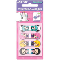 Закладки с липким краем (44*15мм)  4 цв, по 20л.,  NicoNico:-, Z-сложение ,пластиковые