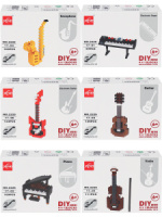 Конструктор пластм. "Музыкальные инструменты" 90-140 деталей, ассорти