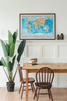 Карта Мира Политическая интерактивная 1:15,5М 199*134см, ламинация