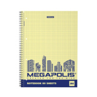 Тетрадь А4  80л кл. гребень "MEGAPOLIS  Yellow Concept" желтый внутрен.блок, перфорация, микроперфор