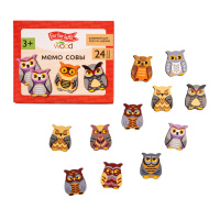 Игра Мемо "Совы" 24 шт, дерево