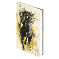 Ежедневник дат. 2026г А5 160л., 7БЦ "Вороной конь" мат.лам., выб.УФ-лак